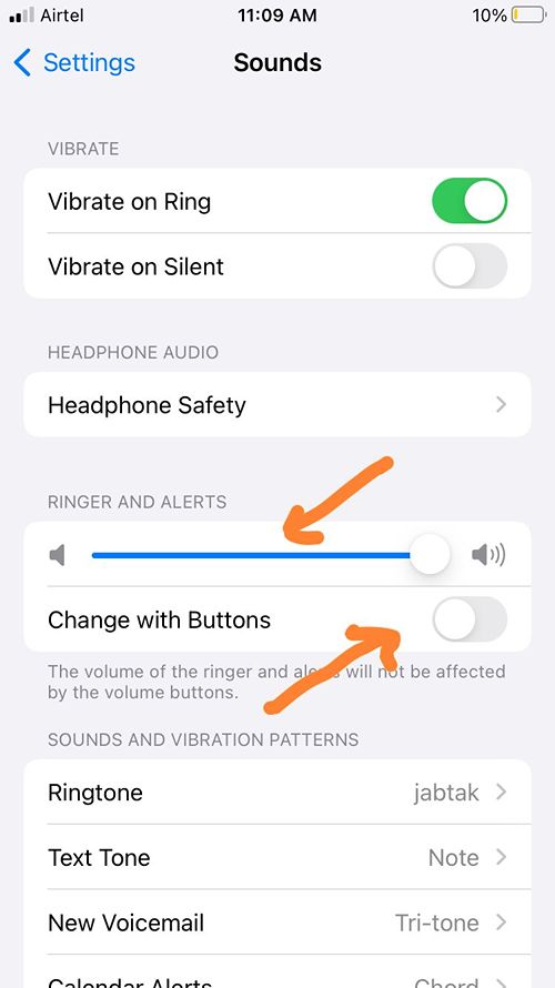 iphone sounds tab in iphone 6s